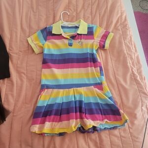 Colorful Striped Polo Dress